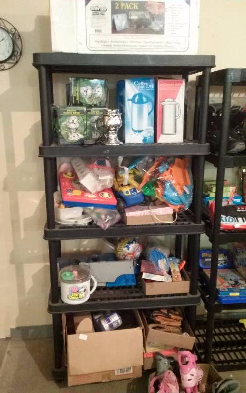 lot 59 image: Lot - Misc Toys, Incense Burners, etc. Shelf not included