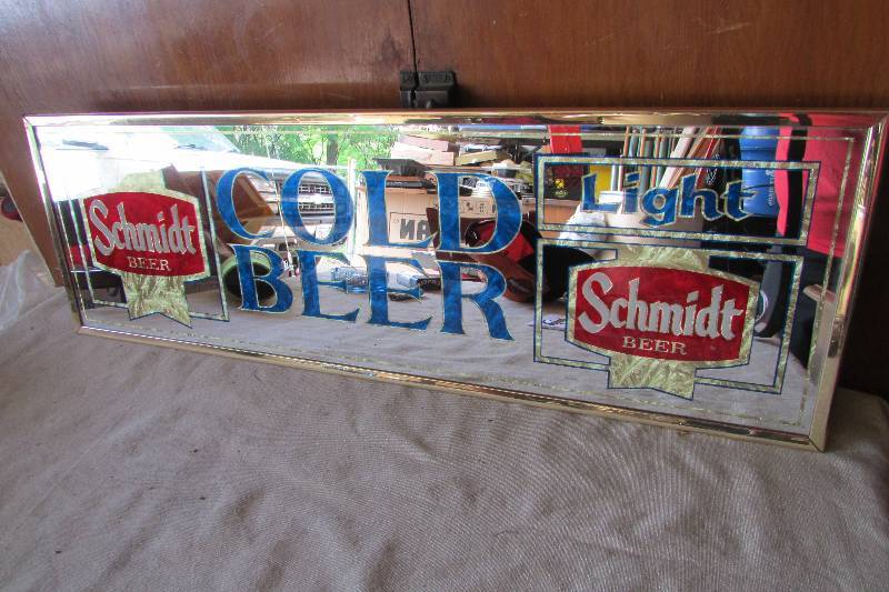lot 9 image: Vintage Schmidt Bar Mirror