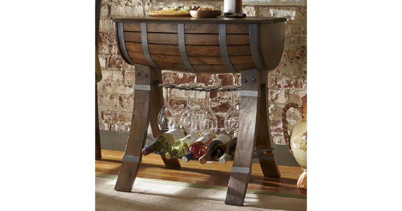 Bella Sera Wine Rack Barrel Table o...