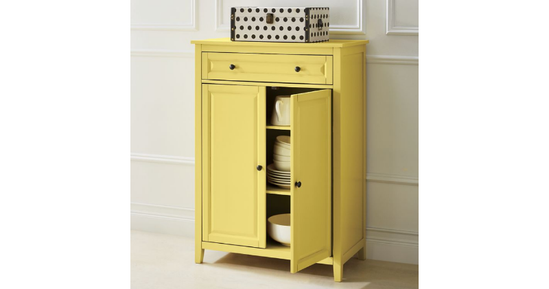 Yellow 2-Door Cabinet open box Reta...