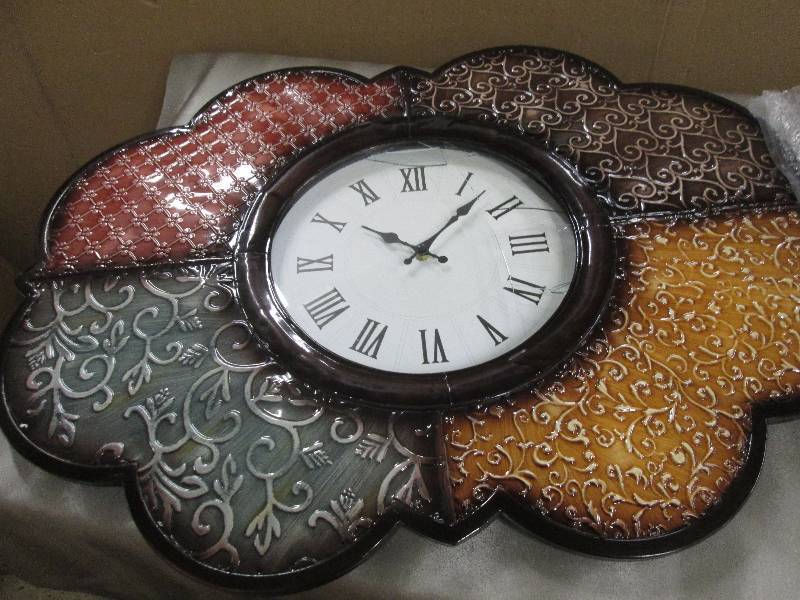 Patchwork Wall Clock open box, crac...