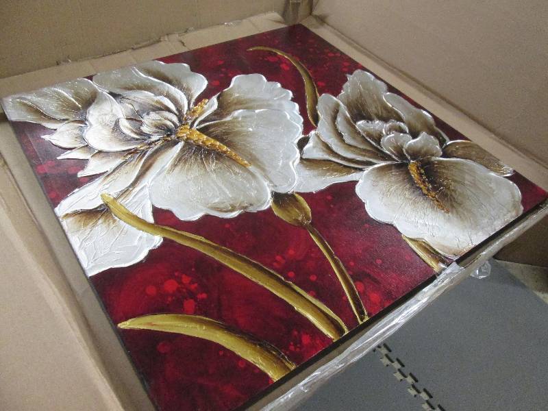 Mystic Flowers Wall Art Open Box Re Furniture Household Kitchen Decor Catalog Company Returns Liquid Storage Containers Barrels K Bid
