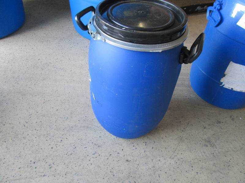 Small Blue Plastic Drum with Latch ...