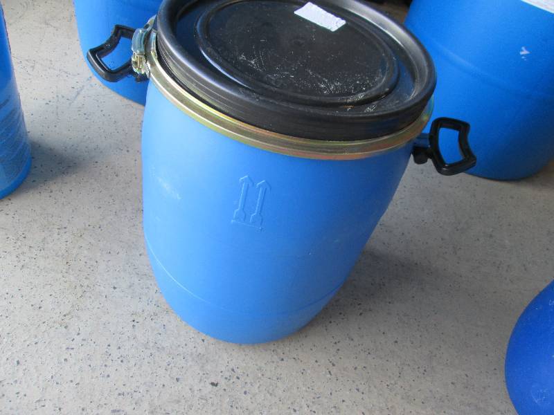 Small Blue Plastic Drum with Latch ...
