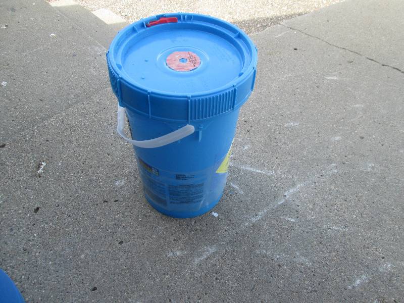 Large Blue Plastic Pail with Lid...