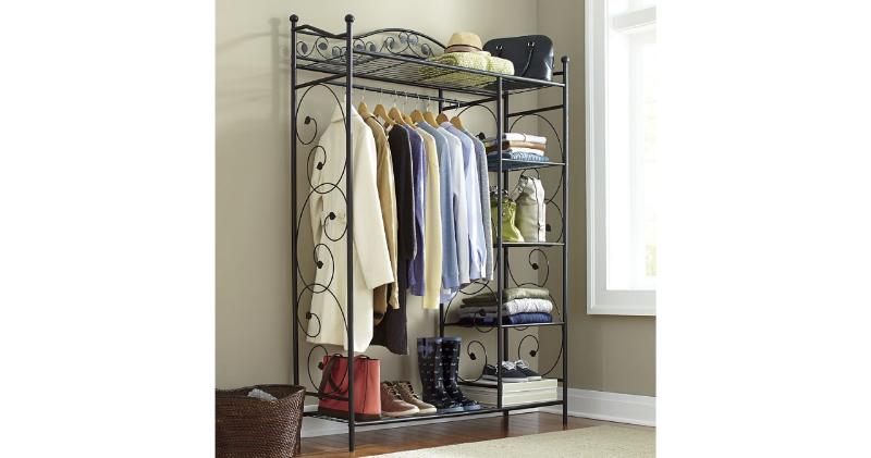 Leaf Scroll Clothing Storage open b...