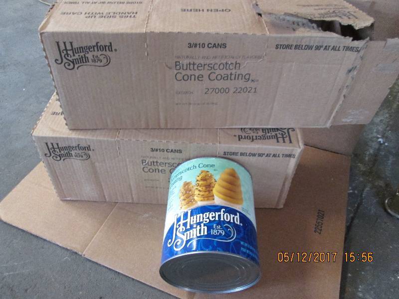 6 cans, 2 cases of butterscotch con...
