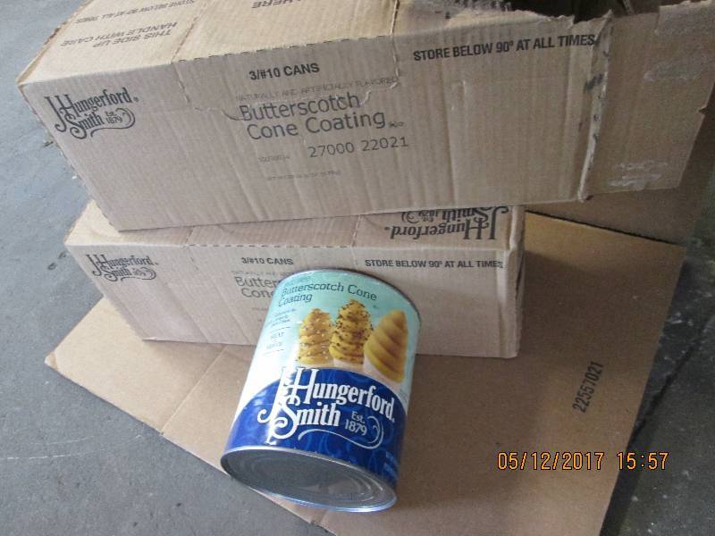 6 cans, 2 cases of butterscotch con...