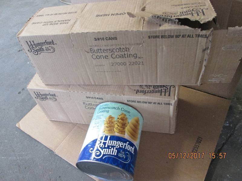 6 cans, 2 cases of butterscotch con...