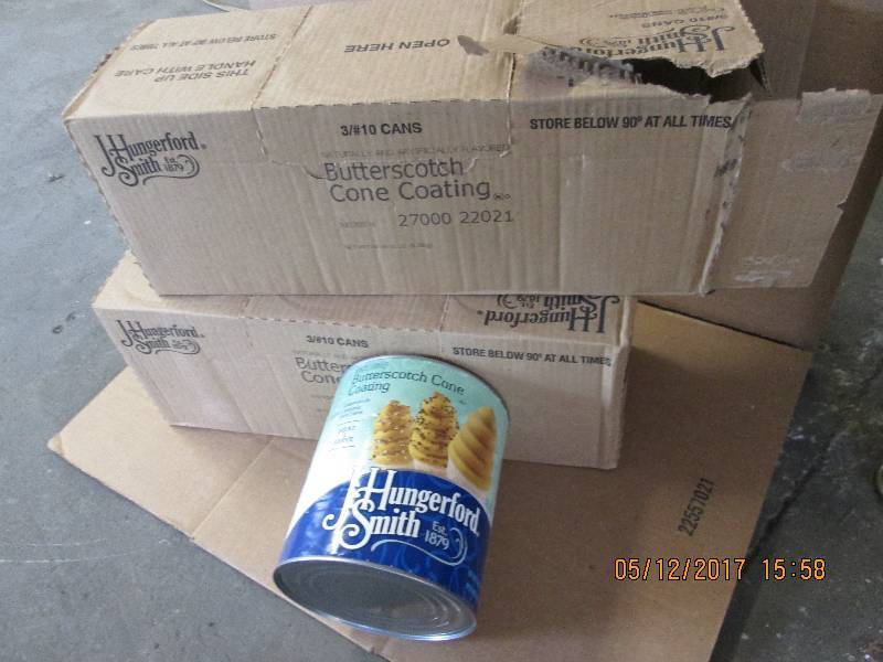 6 cans, 2 cases of butterscotch con...