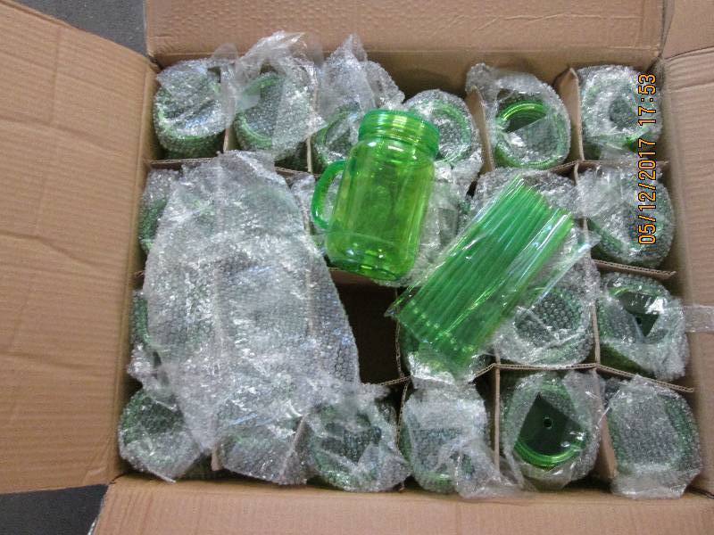 24 Mason jar plastic tumblers, lime...