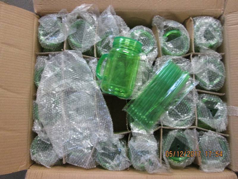 24 Mason jar plastic tumblers, lime...