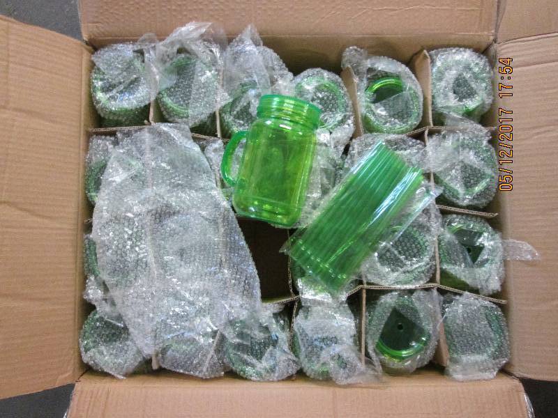 24 Mason jar plastic tumblers, lime...