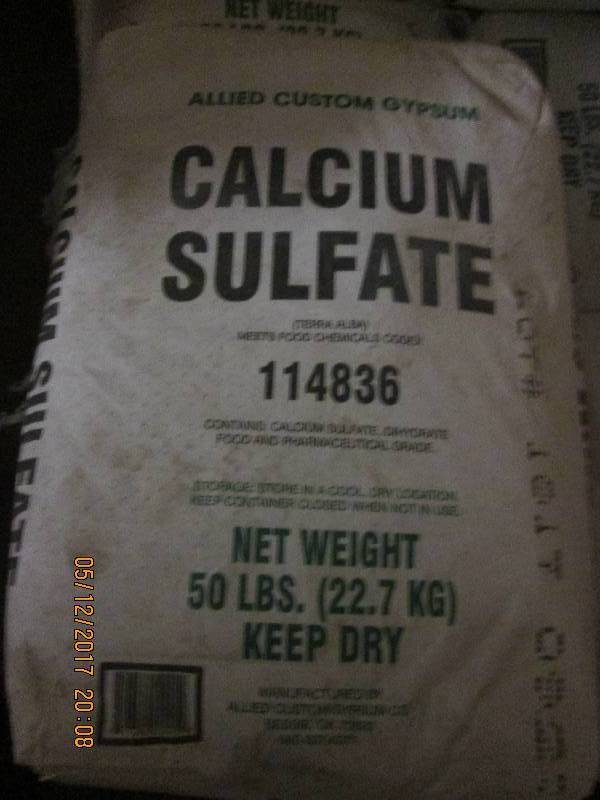 50 lb bag of food grade calcium sul...