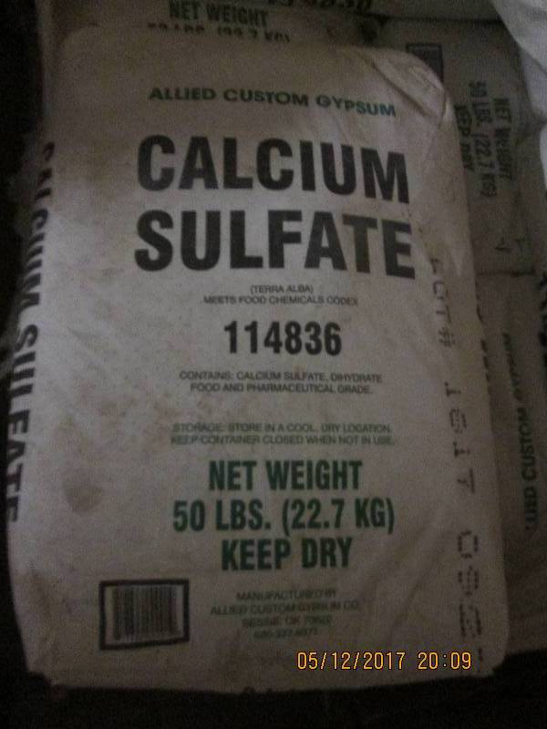 50 lb bag of food grade calcium sul...