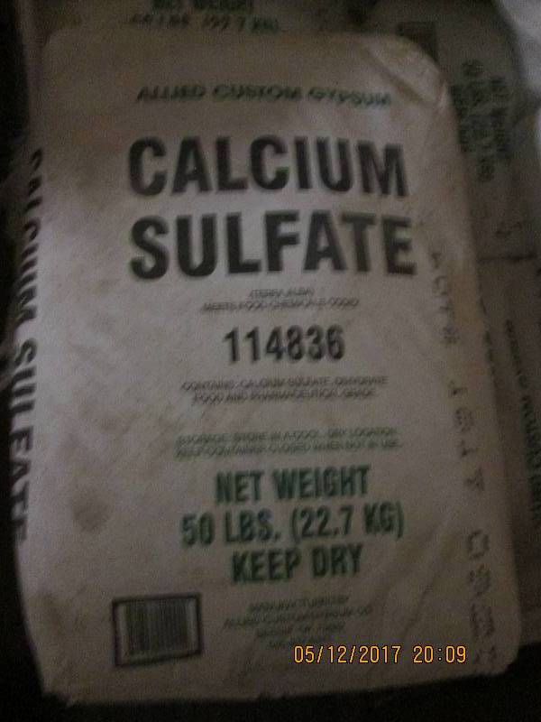 50 lb bag of food grade calcium sul...