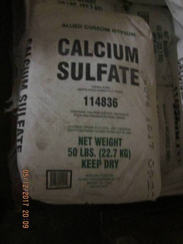 50 lb bag of food grade calcium sul...