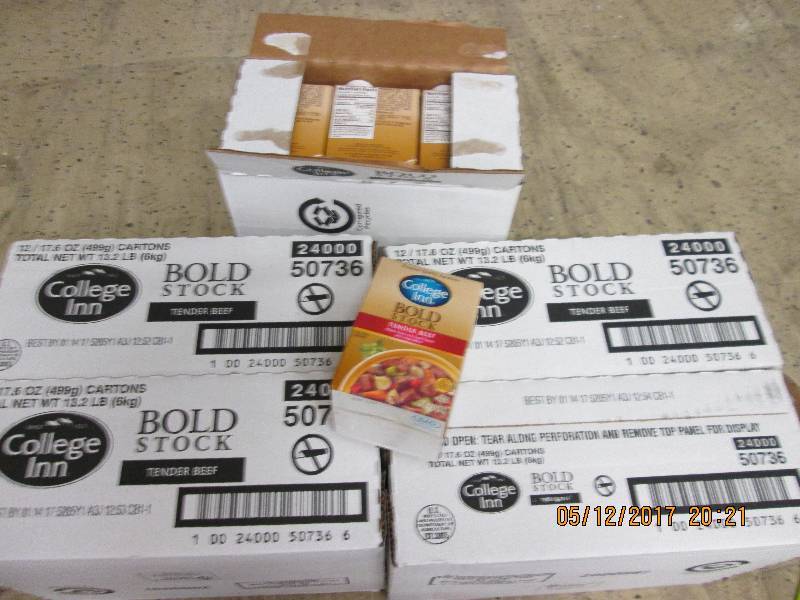 5 cases of 12 College Inn Bold stoc...