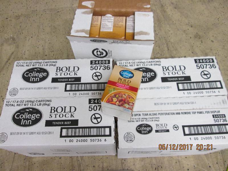 5 cases of 12 College Inn Bold stoc...