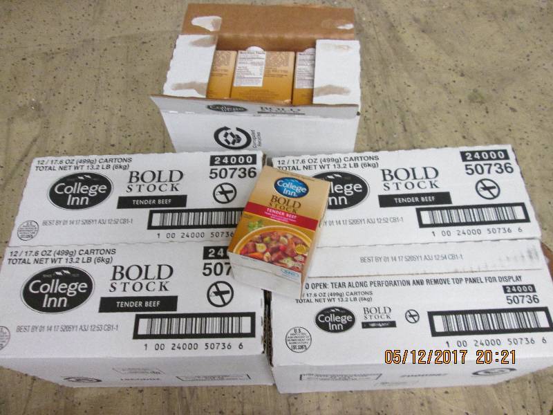 5 cases of 12 College Inn Bold stoc...