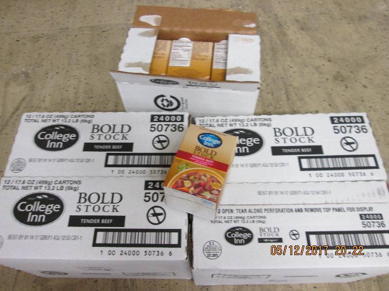5 cases of 12 College Inn Bold stoc...