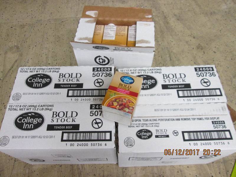 5 cases of 12 College Inn Bold stoc...