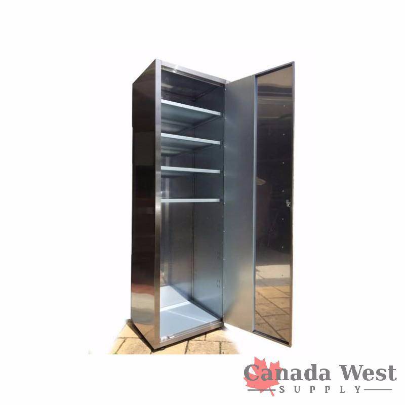 lot 17 image: NEW 70 IN STAINLESS STEEL CABINET STORAGE SS18