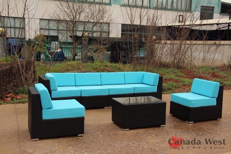 lot 22 image: NEW 2017 MOONLIGHT 7 PCS OUTDOOR FURNITURE SET TEAL 7PCSFSTEAL