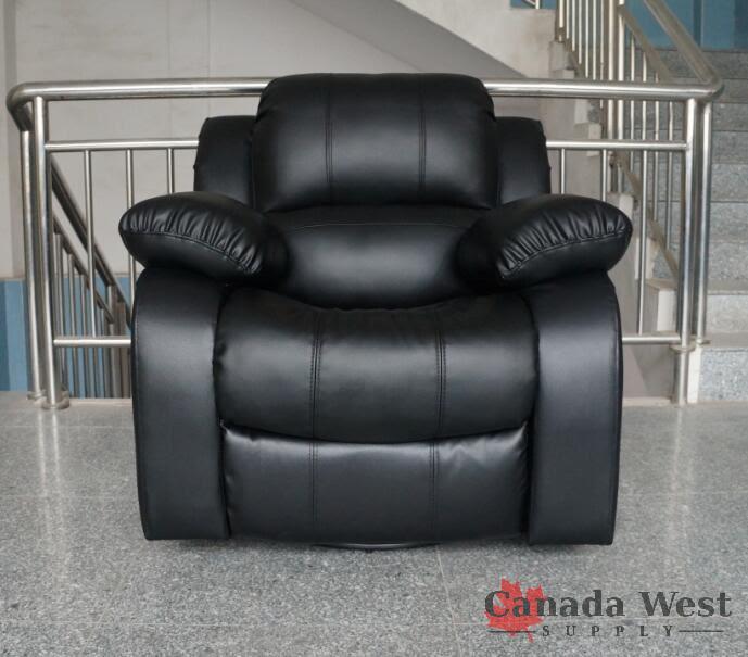 lot 44 image: NEW 3 PCS BLACK BONDED LEATHER FURNITURE SET YR8020