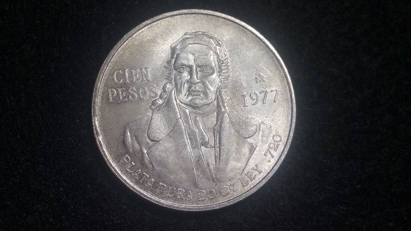 1977 Cien Silver Pesos
