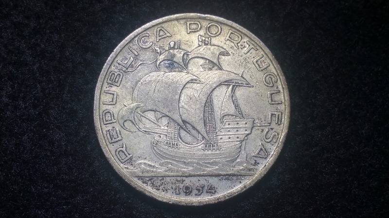 1954 Portuguese Silver 10 Escudos