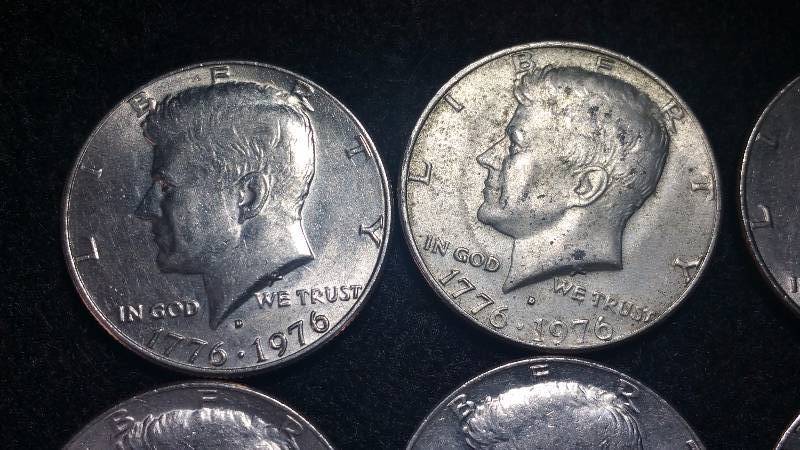 (9) Bicentennial Kennedy Half Dollars