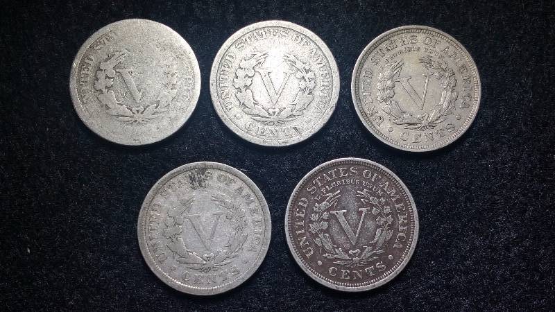 Group of (5) Post-1900 Liberty V Nickels