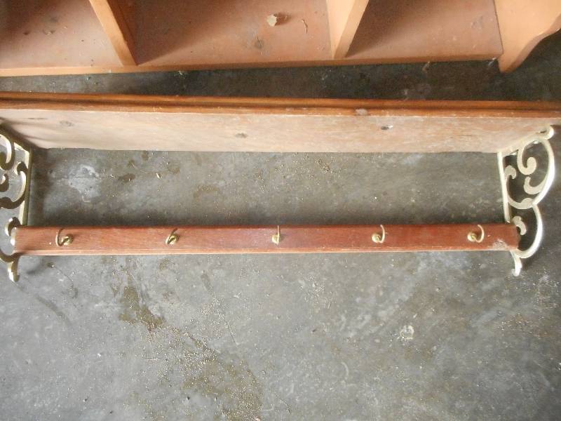 2 WOOD WALL SHELVES
