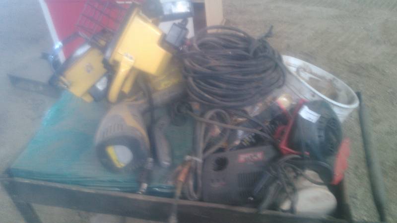 Contents of top shelf of cart