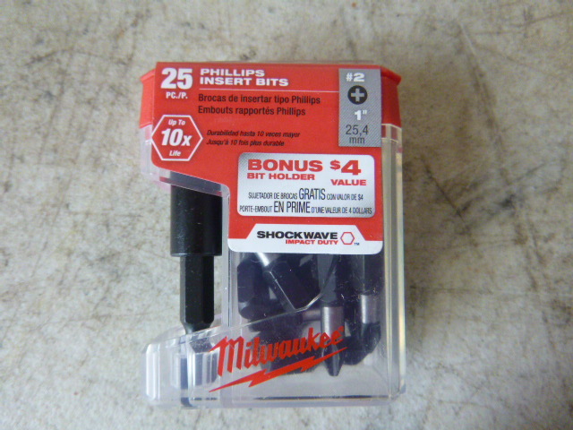 Milwaukee Shockwave Phillips Insert Bits with Bit Holder