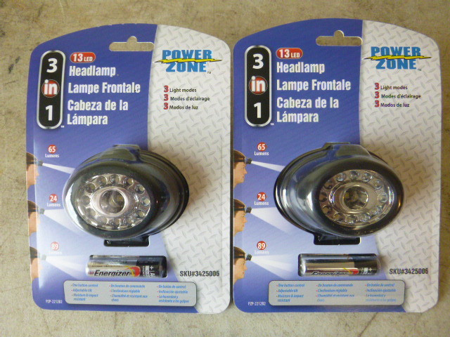 2 Power Zone 13 LED Head Lamps