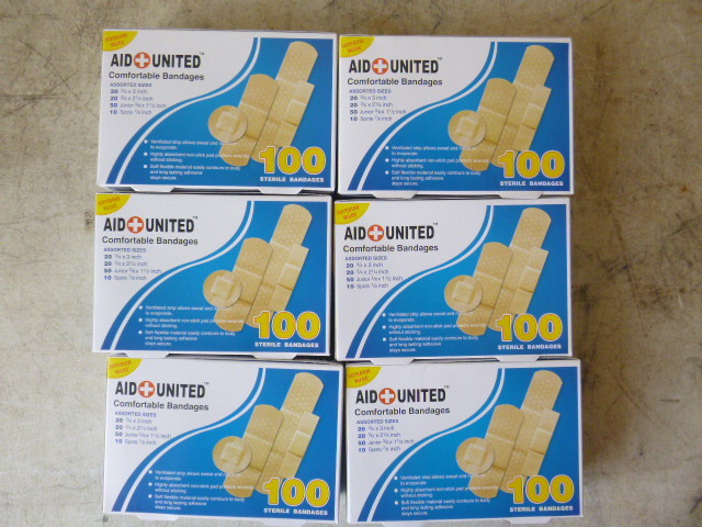 6 Boxes of Aid United Bandages