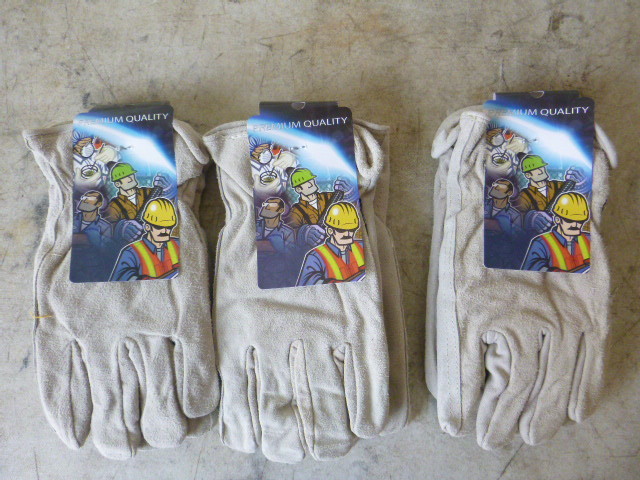 3 Pair of Leather Lined Gloves