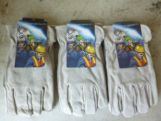 3 Pair of Leather Lined Gloves