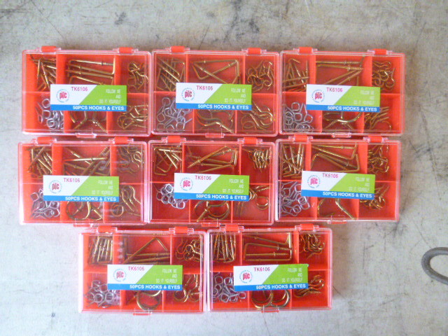 8 Packs of PTC Hooks and Eyes