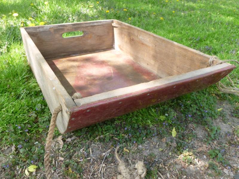 Vintage Wood Ice Fishing Sled