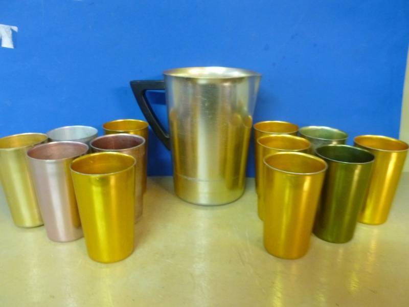 lot 167 image: Vintage Metal Beverage Set