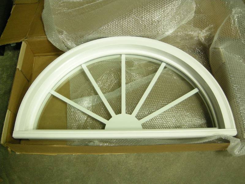 lot 153 image: New Solid Vinyl Half Round Window