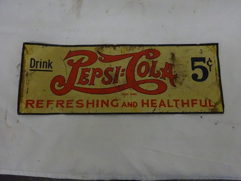 lot 39 image: Pepsi tin sign