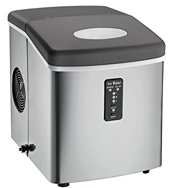 lot 3 image: Igloo ICE103 Counter Top Ice Maker with Over-Sized Ice Bucket, Stainless Steel