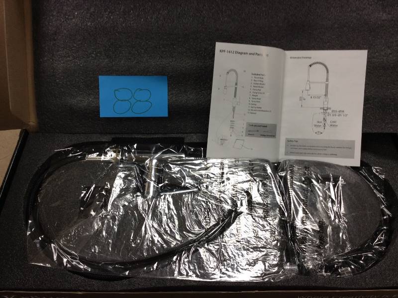 lot 88 image: Kraus Commercial-Style Single-Handle Pull-Down Kitchen Faucet with Three-Function Sprayer
