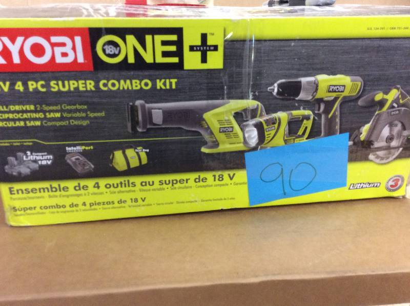 lot 90 image: Ryobi 4 PC Super Combo Kit
