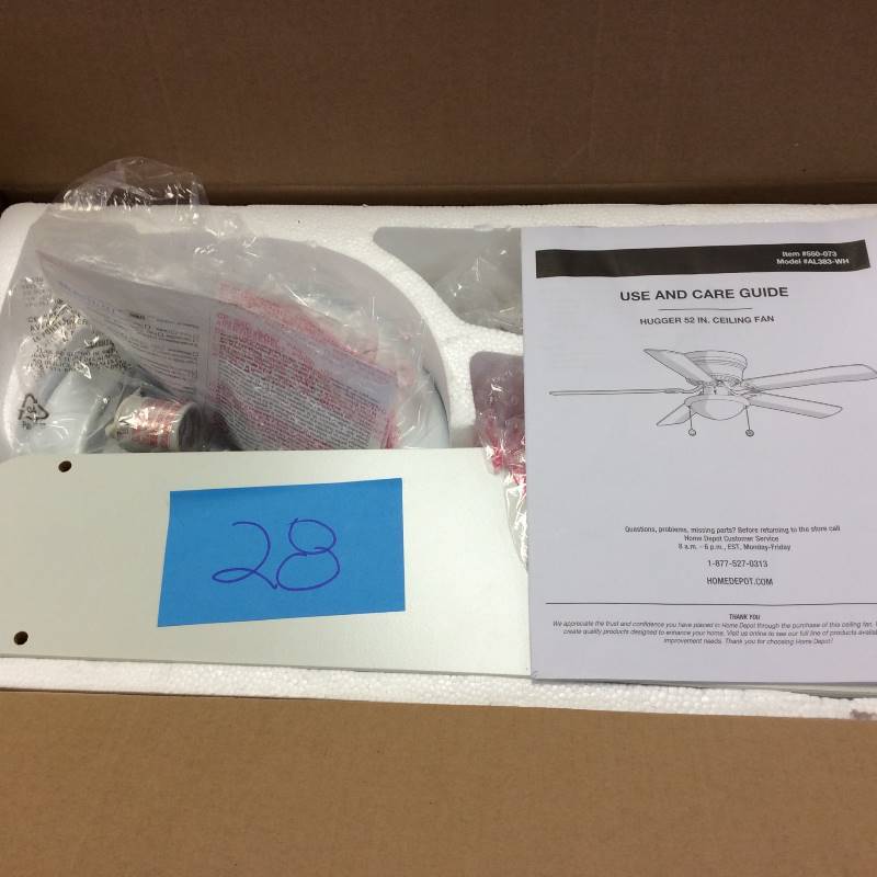 lot 29 image: 52 in Hugger Ceiling Fan