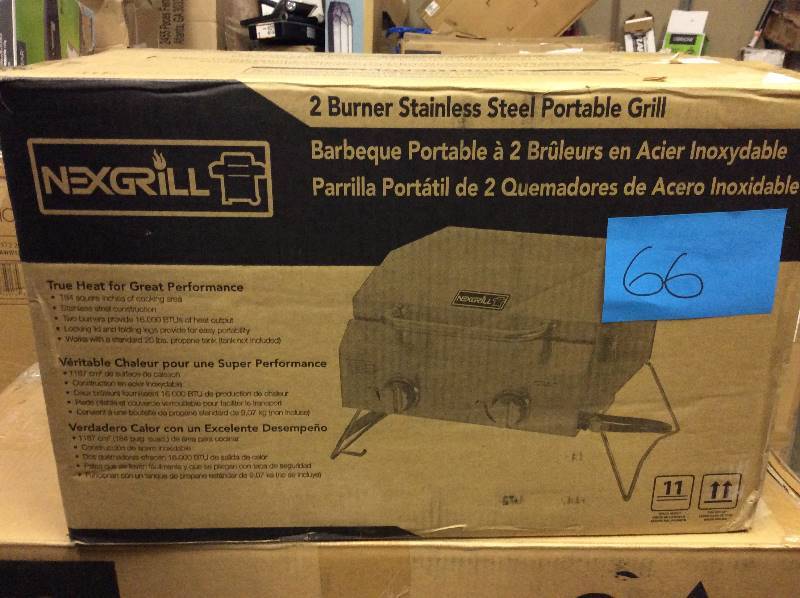 lot 66 image: Nexgrill 2 Burner Stainless Steel Portable Grill
